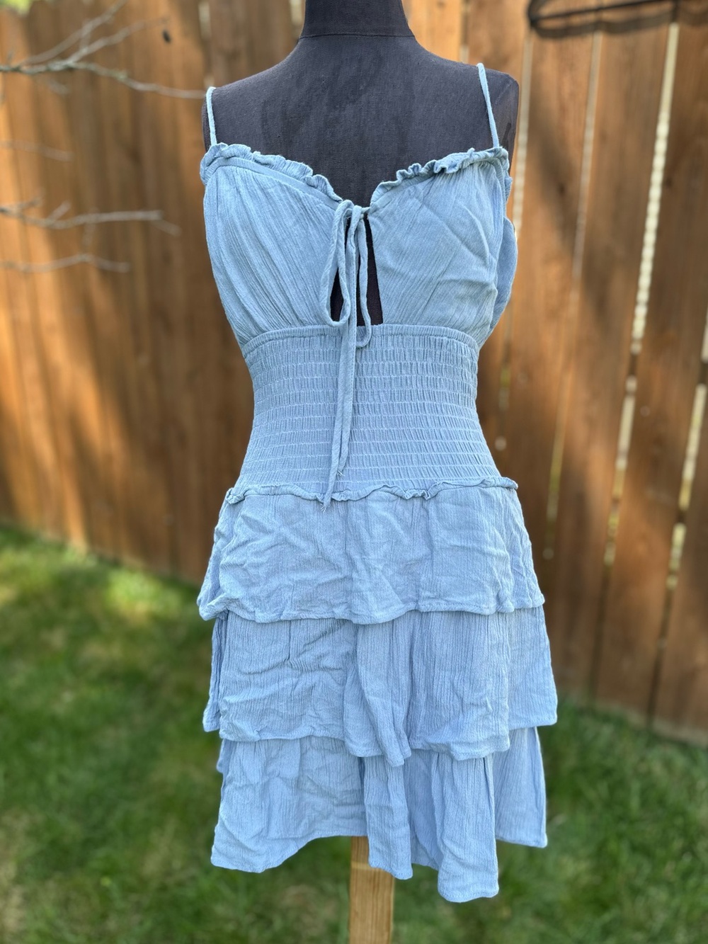 ILLA ILLA Light Blue Smocked Ruffle Dress